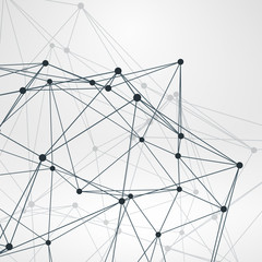 Fototapeta premium Streszczenie tło z połączonych linii i kropek