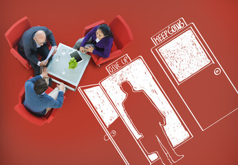 Choosing Decision Give up Keep Going Opportunity Concept