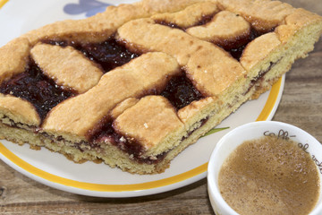 jam tart and coffee