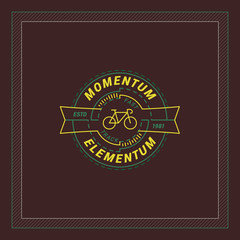 Line Art Badge or Logo in Vintage Colors