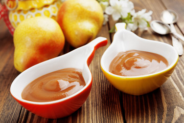 Pear puree, baby food