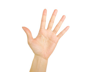 女性の広げた手のひら