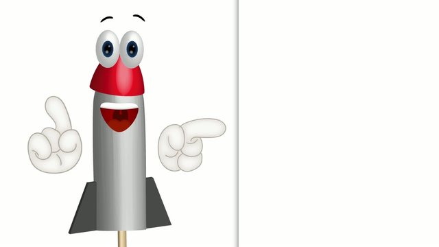 Funny Cartoon Rocket Fireworks Comic Hands
