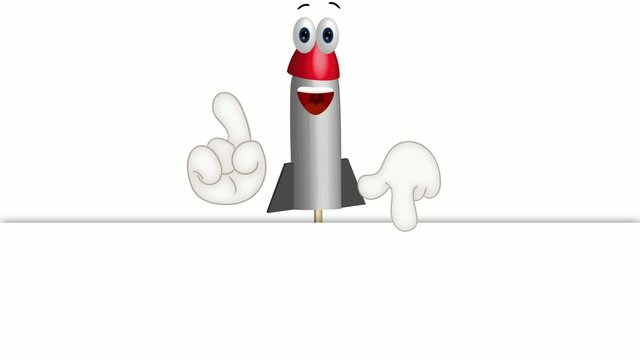 Funny Cartoon Rocket Fireworks Comic Hands