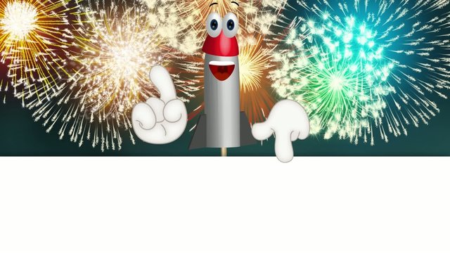 Funny Cartoon Rocket Fireworks Comic Hands