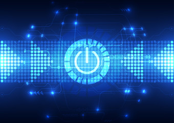 vector technology power button abstract background, illustration