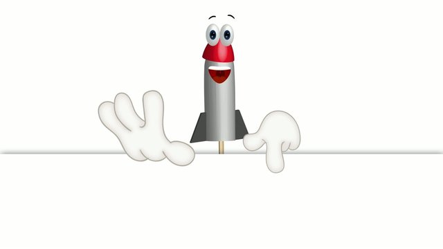 Funny Cartoon Rocket Fireworks Comic Hands