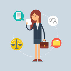Character - lawyer, law concept. Vector illustration, flat style