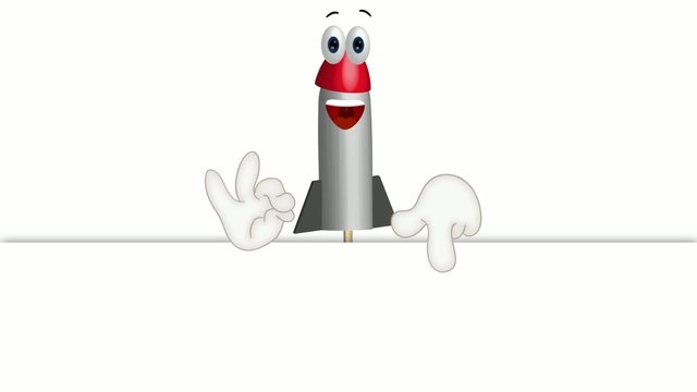 Funny Cartoon Rocket Fireworks Comic Hands