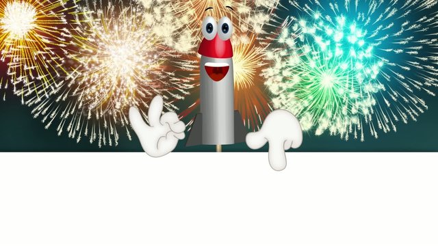 Funny Cartoon Rocket Fireworks Comic Hands