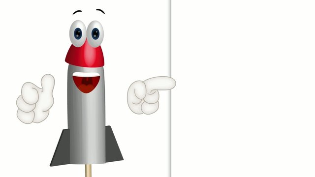 Funny Cartoon Rocket Fireworks Comic Hands