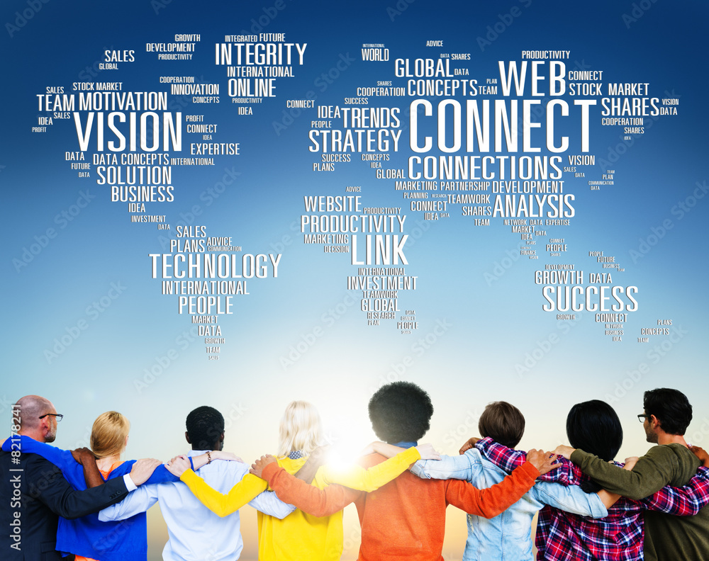 Poster connection social media internet link networking concept