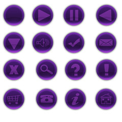 Round Shiny Purple Web Buttons