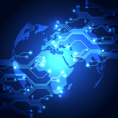 Abstract global future technology background, vector