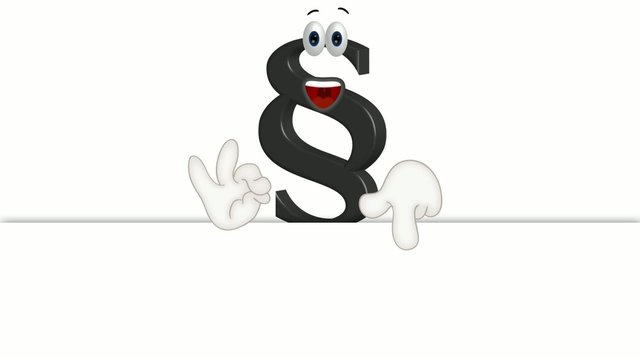 Funny Cartoon Paragraph Law Right Advocate Symbol