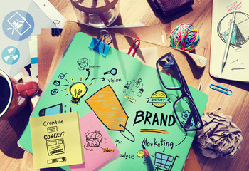 Brand Branding Marketing Commercial Name Concept - obrazy, fototapety, plakaty