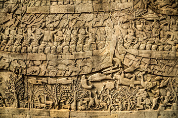 Bayon carved warriors