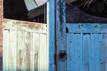 weathered blue door