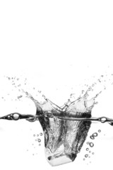 Ice Cube With Water Splash