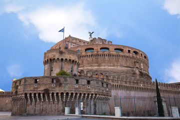 Fototapeta na wymiar View of Castel Sant Angelo the landmark of Rome, Italy