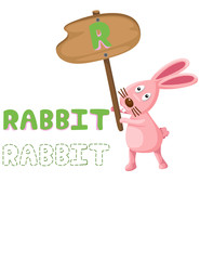 animal alphabet r with rabbit