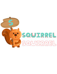 animal alphabet s with squirrel