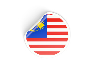 Round sticker with flag of malaysia