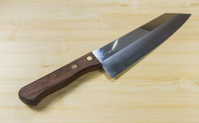 kitchen knifes on wooden table