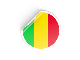 Fototapeta premium Round sticker with flag of mali