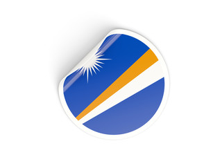 Fototapeta premium Round sticker with flag of marshall islands