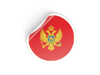 Round sticker with flag of montenegro