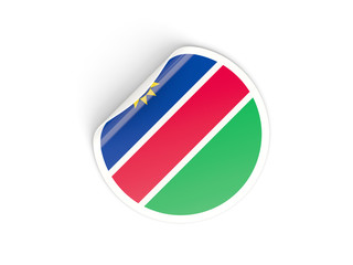 Round sticker with flag of namibia