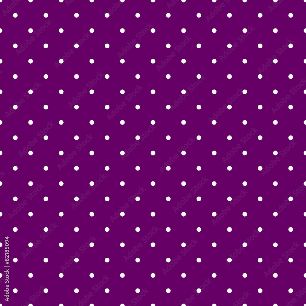 Aufkleber tile vector patternwhite polka dots on violet background