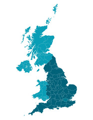 High detailed map of United Kingdom