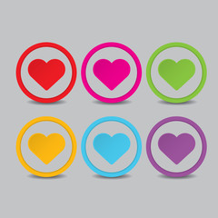 Vector hearts set. heart sign collection