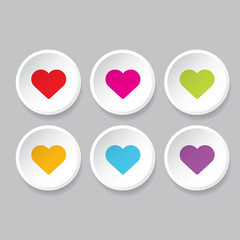 Vector hearts set. heart sign collection