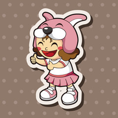 lady girl cartoon theme elements