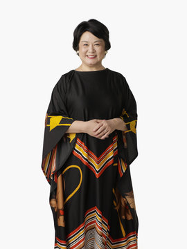 Confident Asian woman smiling