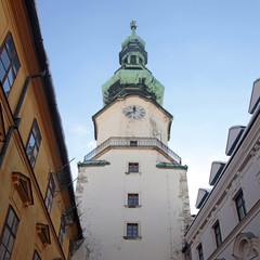 Fototapeta na wymiar Tower of Michael's Gate, Bratislava, Slovakia