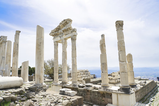 Temple of Trajan in the ancient city of Pergamon, Bergama, Turke