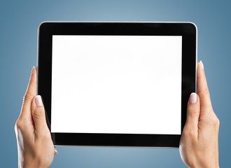 Hand. Cellphone tablet in hand for advertisement. computer