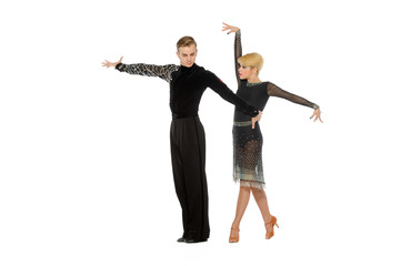 beautiful couple in the active ballroom dance