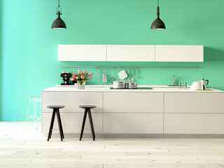 moderne küche. 3d rendering