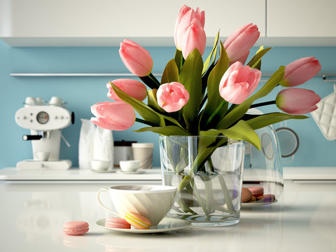 moderne k&uuml;che. 3d rendering
