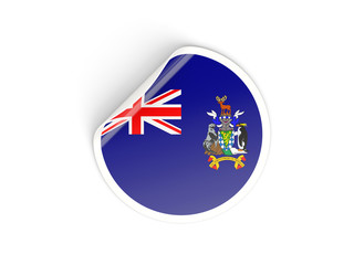Round sticker with flag of south sandwich islands