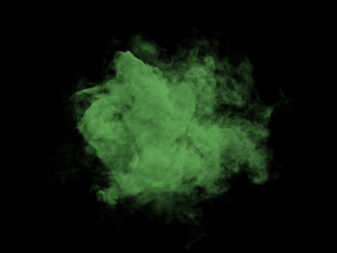Illustration of green smoke on black background