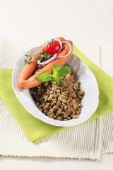 Lentils and vienna sausages
