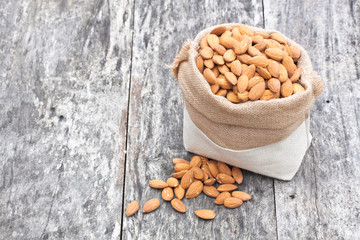 almond bag on the old table