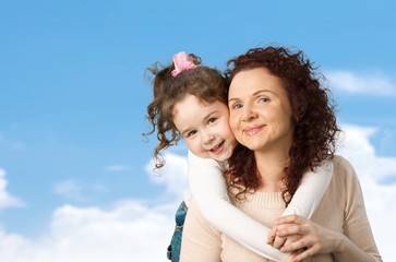 Adorable. Family, children and happy people concept - hugging