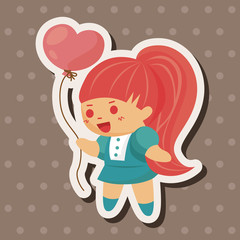 little kid with heart theme elements